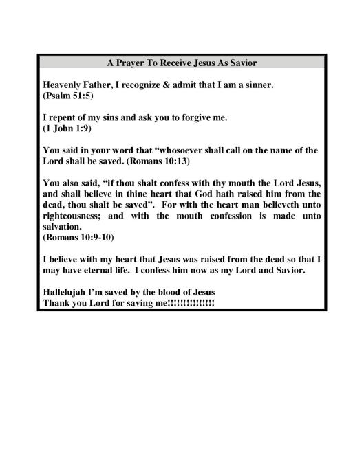 PRAYER OF SALVATION